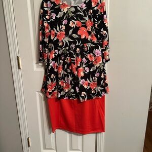 Floral Print Women's Skirt Set